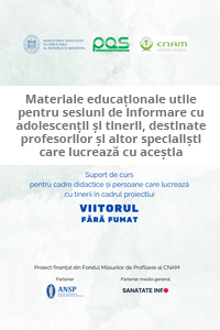 Materiale informative pentru cadrele didactice și persoanele care lucrează cu adolescenții și tinerii despre modul în care să le explice noile produse din tutun și nicotină.